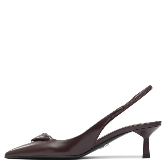 Prada Brushed Leather Slingback Pumps IT 40 Women - Picture 3 of 5